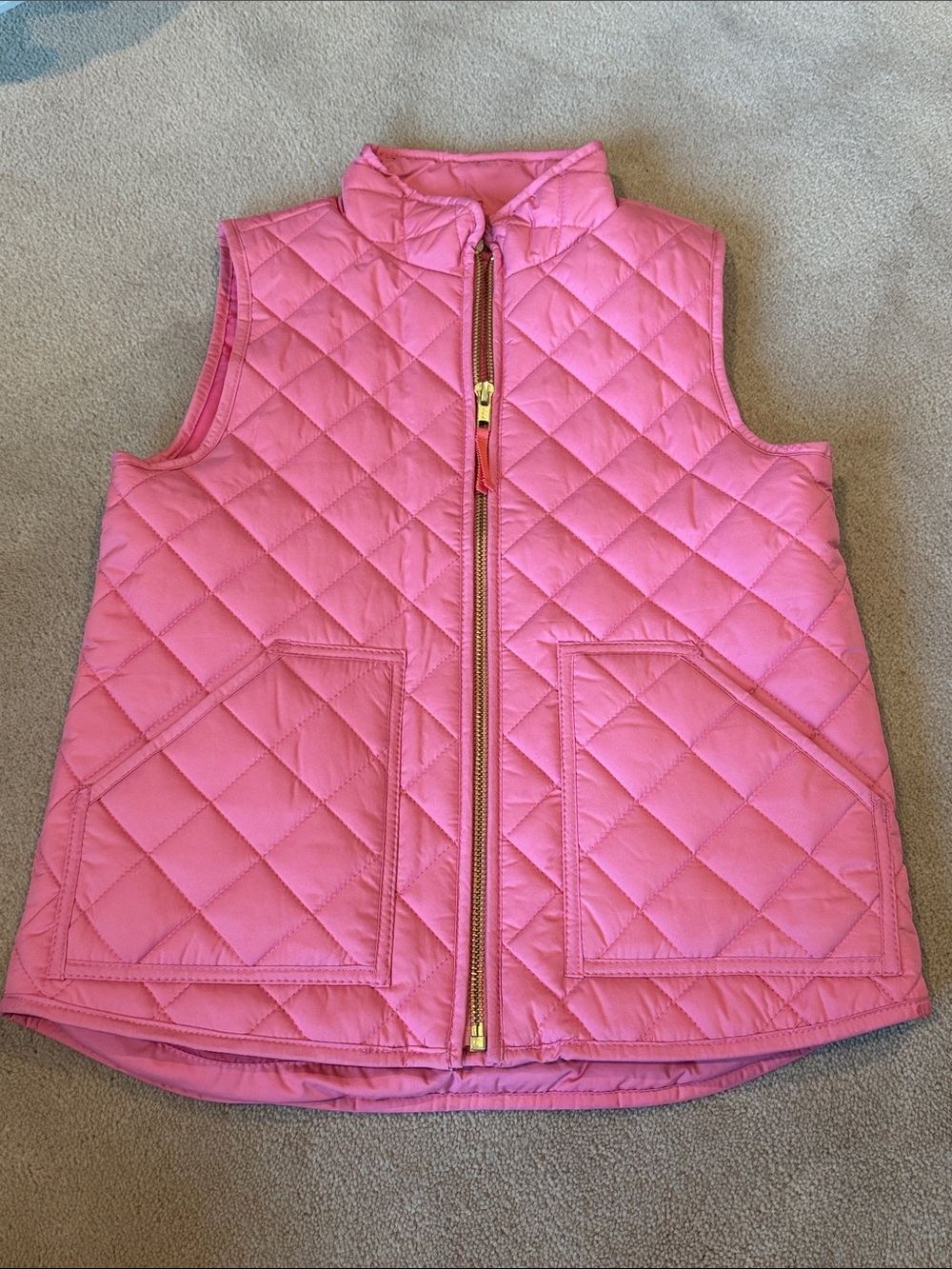 Crewcuts Pink Quilted Zip Vest